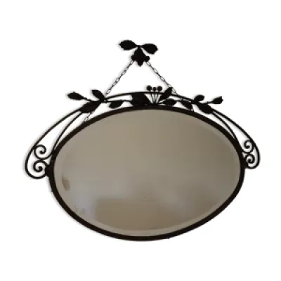 Miroir ovale en fer forgé - art nouveau