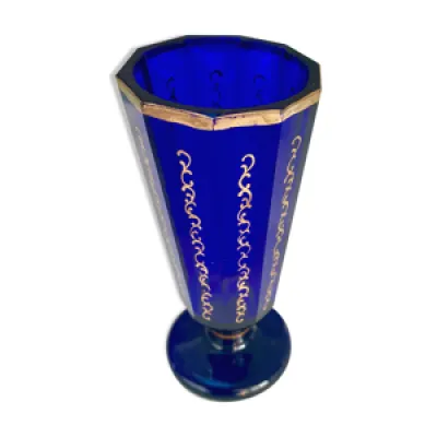 Vase Art Nouveau en cristal - bleu cobalt