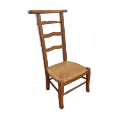 Chaise prie-dieu rustique - merisier