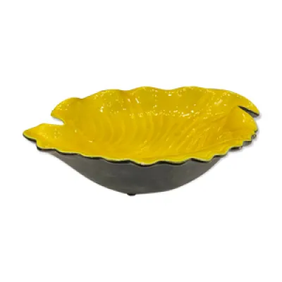 Coupe en céramique vallauris - noir jaune