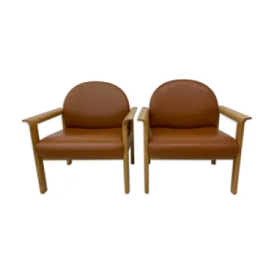 Set de 2 fauteuils lounge - 1970 cuir