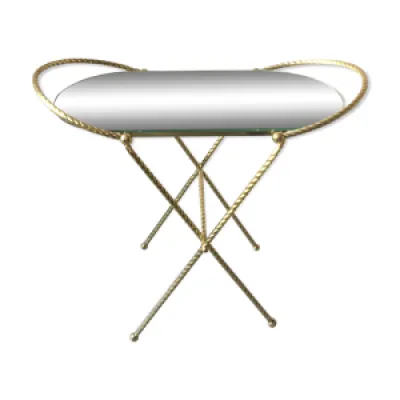 Brass sidetable with - mirror