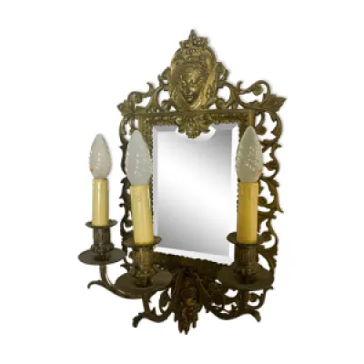miroir applique en bronze