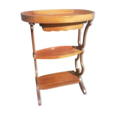 Table de salon lyre en - ovale bois
