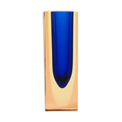 Petit vase à facettes - sommerso verre murano