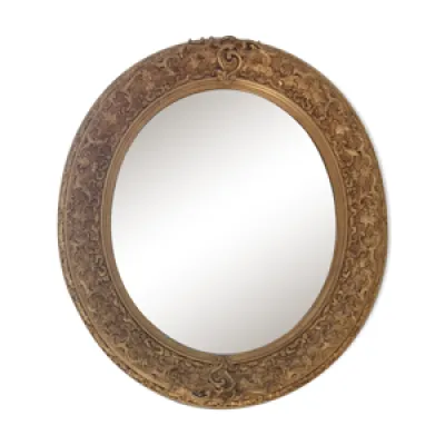 Miroir ovale 19 eme en - bois stuc