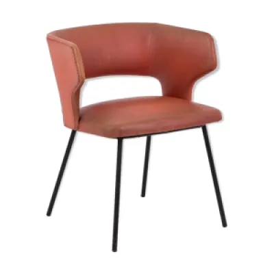 fauteuil en skaï orange - 1950