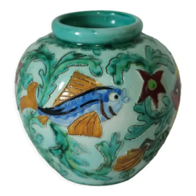 Vase boule décor faune - 1960
