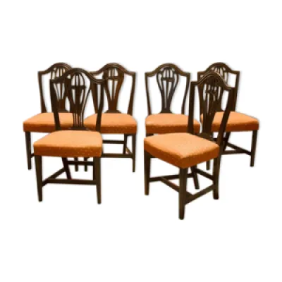 Lot de 6 chaises george - acajou style