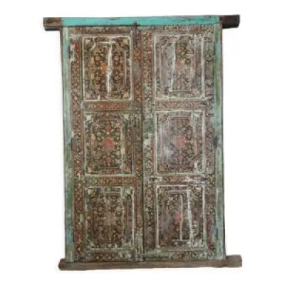 Porte indienne avec cadre, - motifs floraux