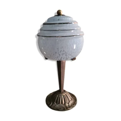 Lampe laiton 1930 art - deco bleu