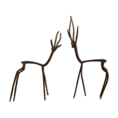 Duo gazelle laiton art - africain