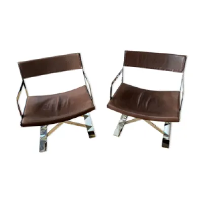 2 fauteuils First Vibieffe - cuir