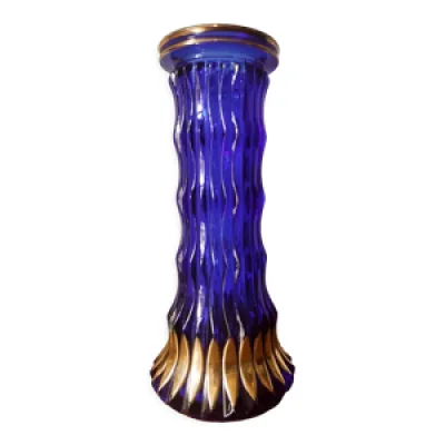 Vase en verre bleu cobalt