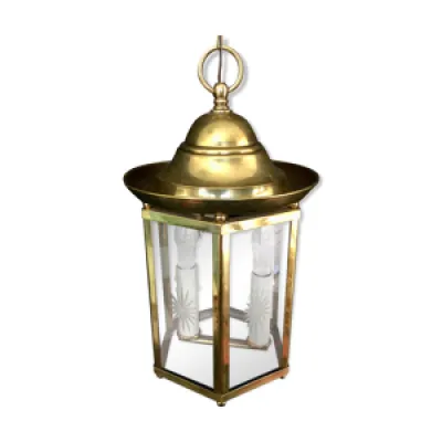 Lanterne 2 lumières - bronze laiton