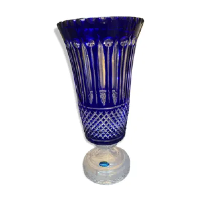 Vase cristal 24% Pbo - bleu