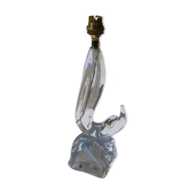 Lampe art deco Pied de lampe cristal taillé moderniste 1930 cf Lalique