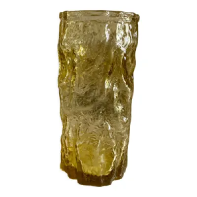 Vase Geoffrey Baxter - verre jaune