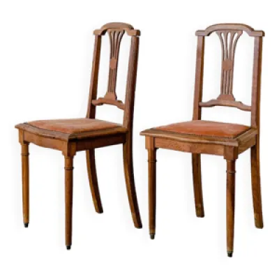 Duo de chaises velours - rose