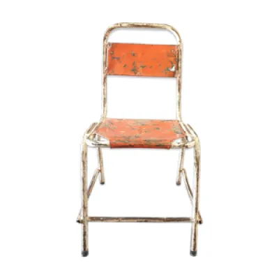 Chaise d'école métallique - orange
