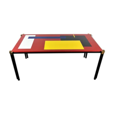 Table basse décor Mondrian