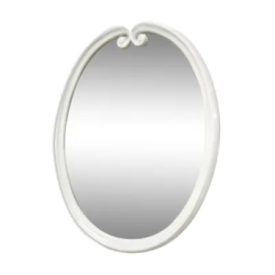 Miroir ovale en fonte - blanc