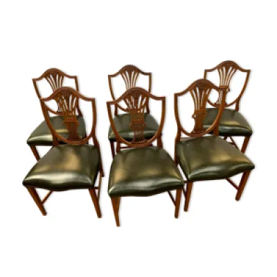 Suite de six chaises - naturel bois
