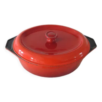Ancienne cocotte / marmite - rouge fabrication