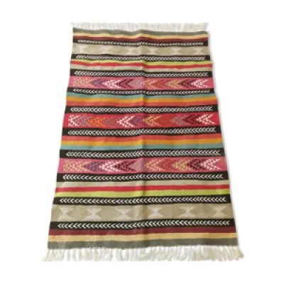 Tapis kilim berbère - multicolore pure laine