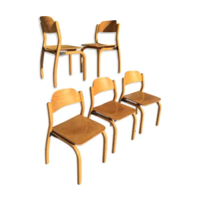 Ensemble 5 chaises bois - 70