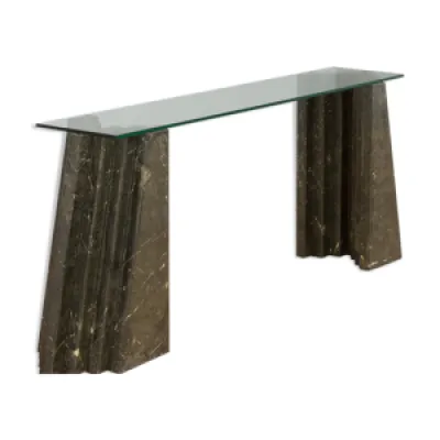 Table console en marbre - verre