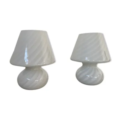 2 lampes champignon Mushroom - verre murano venini