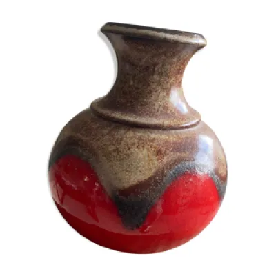 Vase vintage lave rouge
