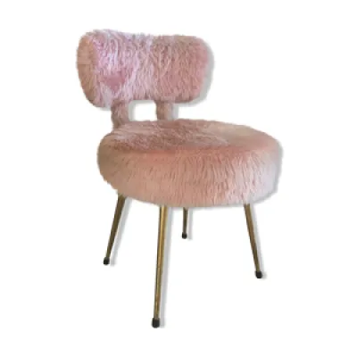 chaise moumoute rose - 1970