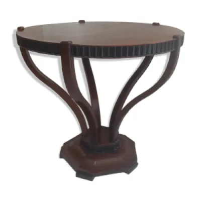 Table ronde Art Deco - acajou placage
