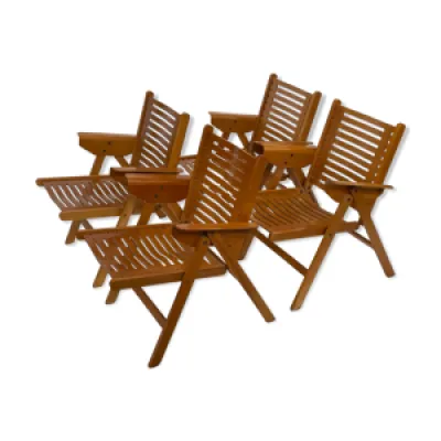 4 chaises pliantes Rex - plywood
