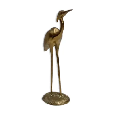 Figurine de heron en - laiton