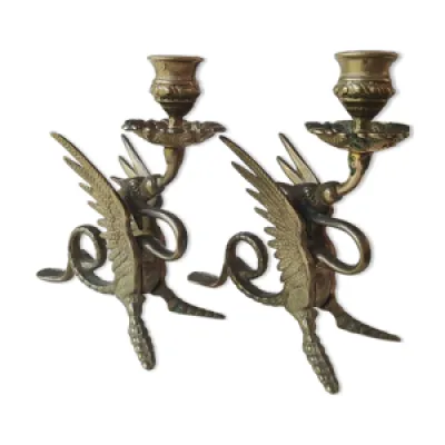 Paire de bougeoirs antiques - bronze style