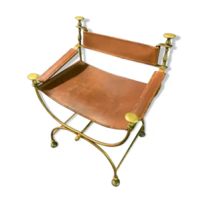 fauteuil curule romain - cuir