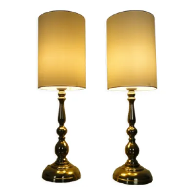 Paire de lampes vintage - scandinaves laiton