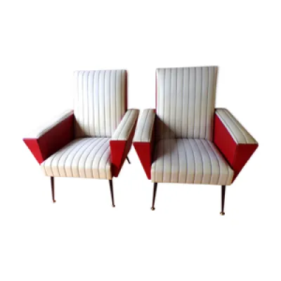 fauteuils vintage rouge - 1970