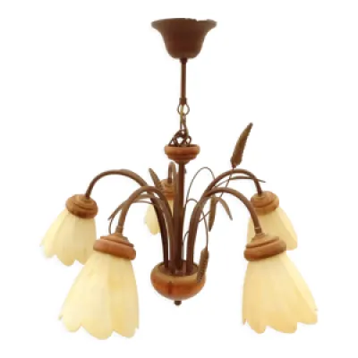 Lustre 5 branches style - feuilles