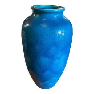 Vase raoul lachenal en - balustre bleu