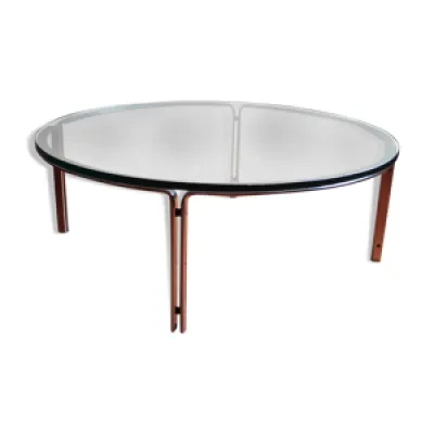 Table basse vintage par - verre acier