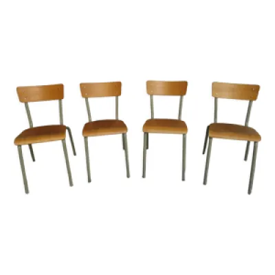 Set de 4 chaises écoles - gris