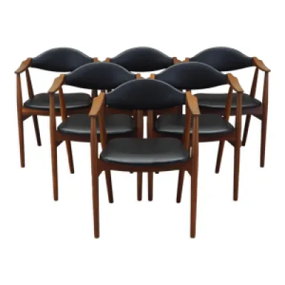 6 chaises en teck, design - fabrication