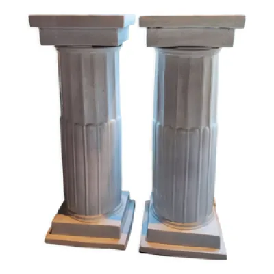 Paire de colonnes sellettes - terre