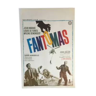 Affiche belge Fantomas - jean marais