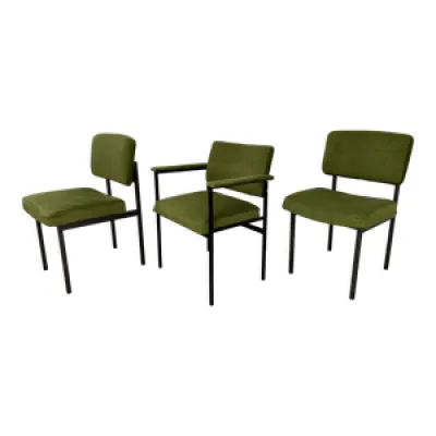 3 chaises années 50 - bureau velours