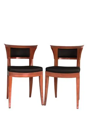 Paire chaises de salle - bois cerisier